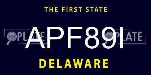 APF89I Delaware License Plate
