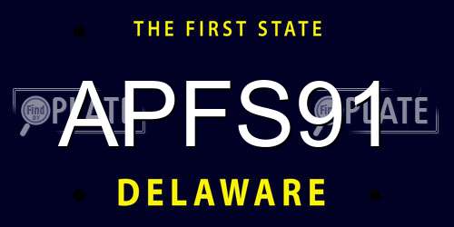 APFS91 Delaware License Plate