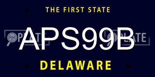 APS99B Delaware License Plate