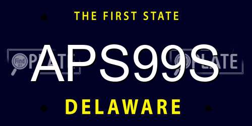 APS99S Delaware License Plate