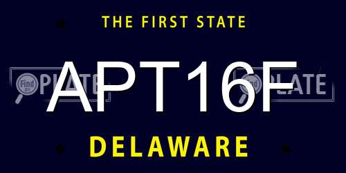 APT16F Delaware License Plate