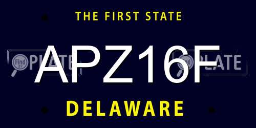 APZ16F Delaware License Plate