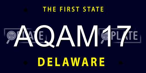 AQAM17 Delaware License Plate