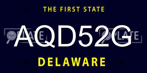 AQD52G Delaware License Plate