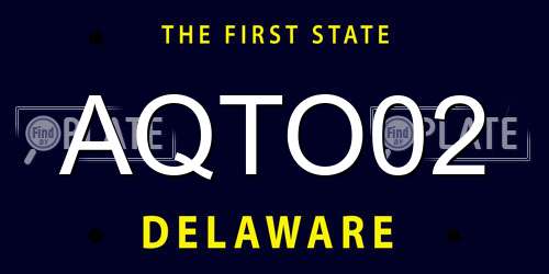 AQTO02 Delaware License Plate