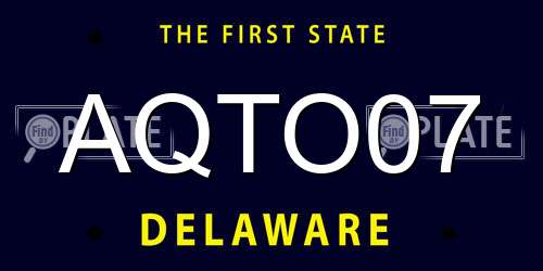 AQTO07 Delaware License Plate