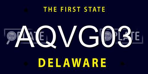 AQVG03 Delaware License Plate
