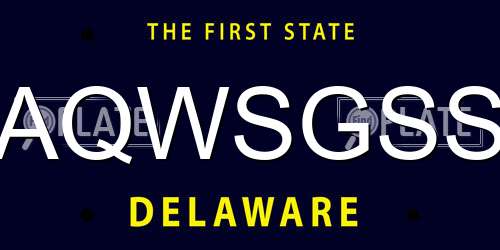 AQWSGSS Delaware License Plate