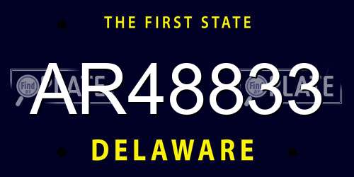 AR48833 Delaware License Plate
