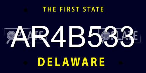 AR4B533 Delaware License Plate