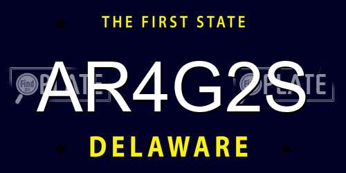 AR4G2S Delaware License Plate