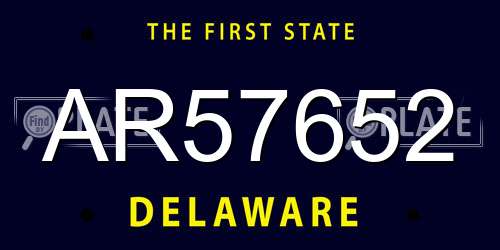 AR57652 Delaware License Plate