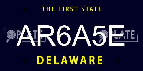 AR6A5E Delaware License Plate