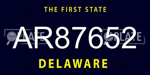 AR87652 Delaware License Plate