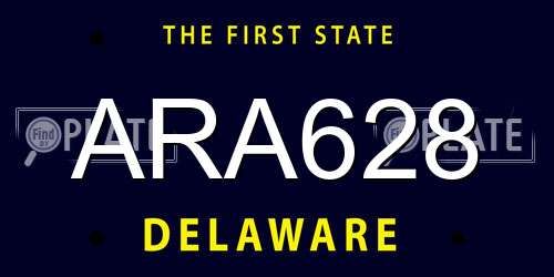 ARA628 Delaware License Plate