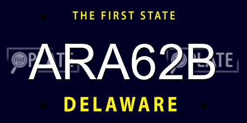 ARA62B Delaware License Plate