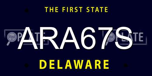 ARA67S Delaware License Plate