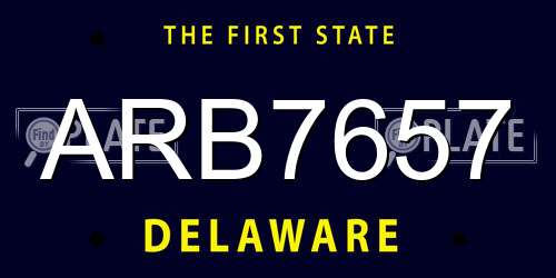 ARB7657 Delaware License Plate