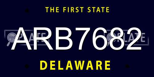 ARB7682 Delaware License Plate