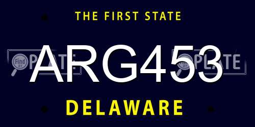 ARG453 Delaware License Plate