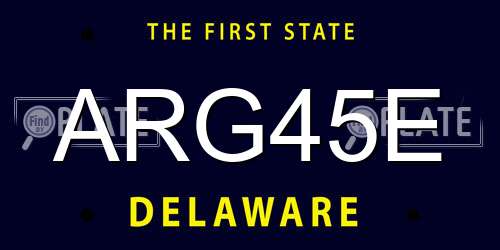 ARG45E Delaware License Plate