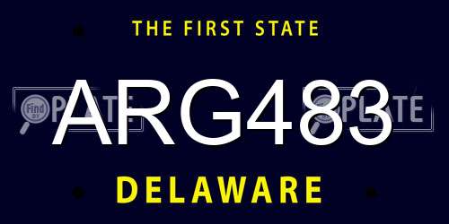 ARG483 Delaware License Plate