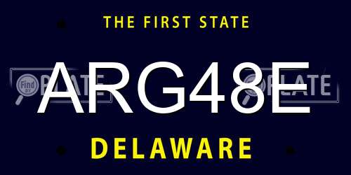 ARG48E Delaware License Plate