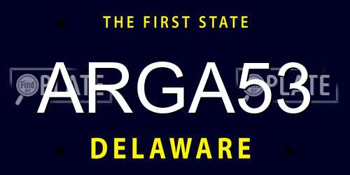 ARGA53 Delaware License Plate