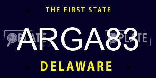 ARGA83 Delaware License Plate