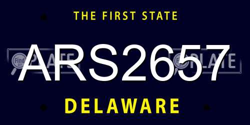 ARS2657 Delaware License Plate
