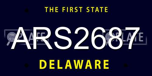 ARS2687 Delaware License Plate