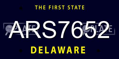 ARS7652 Delaware License Plate