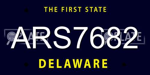 ARS7682 Delaware License Plate