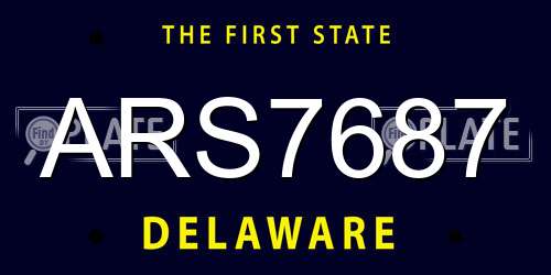 ARS7687 Delaware License Plate