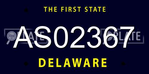 AS02367 Delaware License Plate