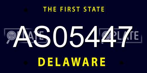 AS05447 Delaware License Plate