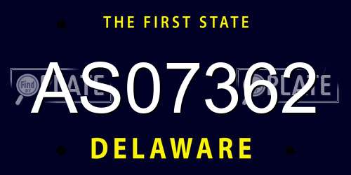 AS07362 Delaware License Plate