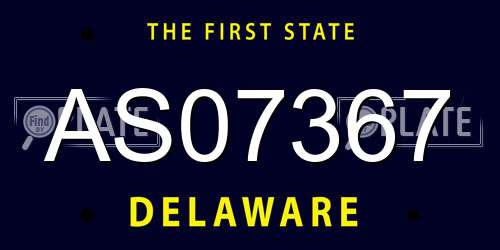 AS07367 Delaware License Plate