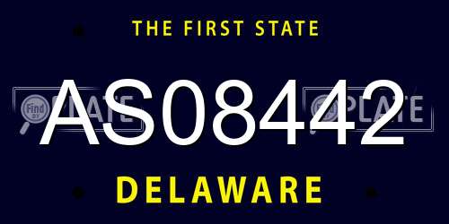 AS08442 Delaware License Plate