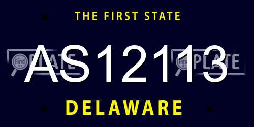 AS12113 Delaware License Plate