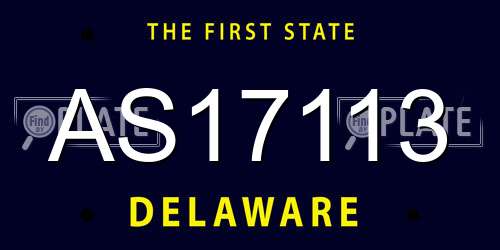 AS17113 Delaware License Plate