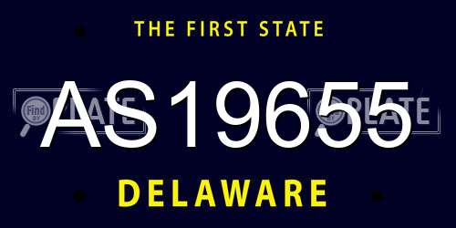 AS19655 Delaware License Plate