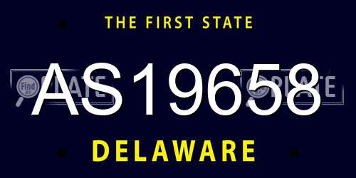 AS19658 Delaware License Plate