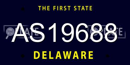 AS19688 Delaware License Plate