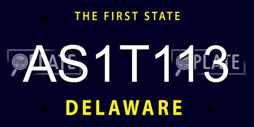 AS1T113 Delaware License Plate
