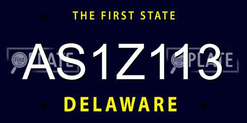 AS1Z113 Delaware License Plate