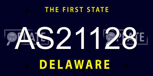 AS21128 Delaware License Plate
