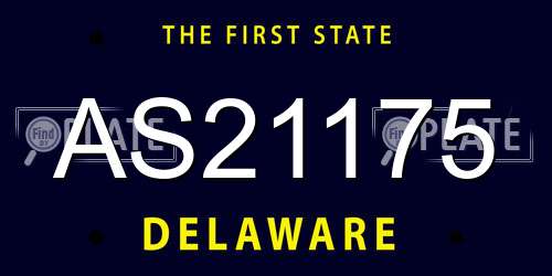 AS21175 Delaware License Plate