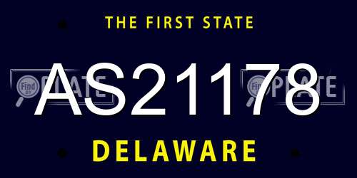 AS21178 Delaware License Plate