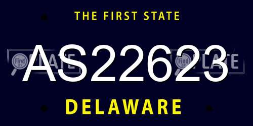 AS22623 Delaware License Plate